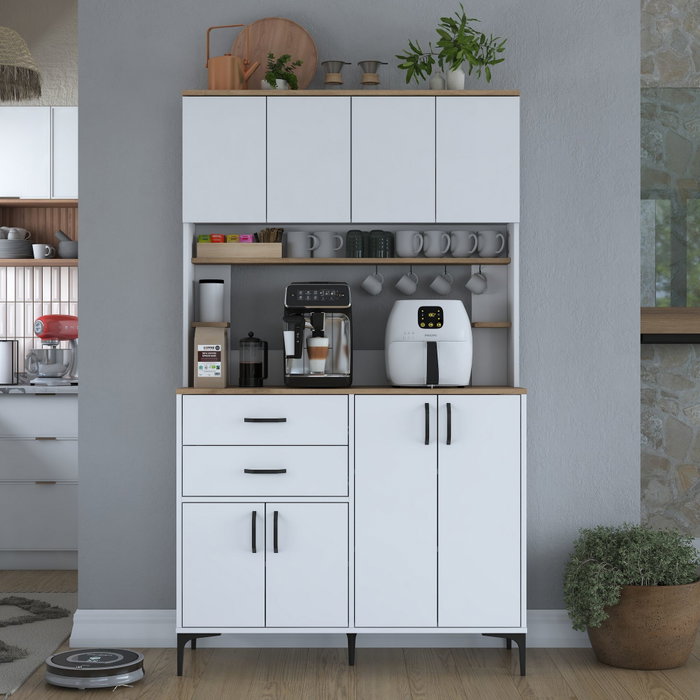 Hanah Home Armario Multiusos Blanco y Nogal